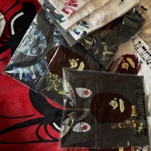 Bape Short Sleeve Tees - Black, White, Blue, Brown